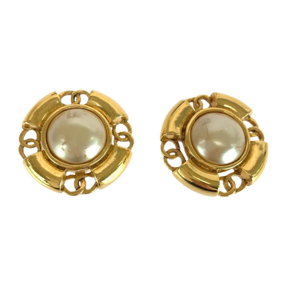 Chanel Cc Logo Clip-On Earrings Gold- #256678C58B